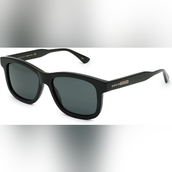 NEW GUCCI MEN'S RECTANGLE SUNGLASSES GG0824S 005 BLACK GUCCI EYEWEAR - Picture 3 of 8